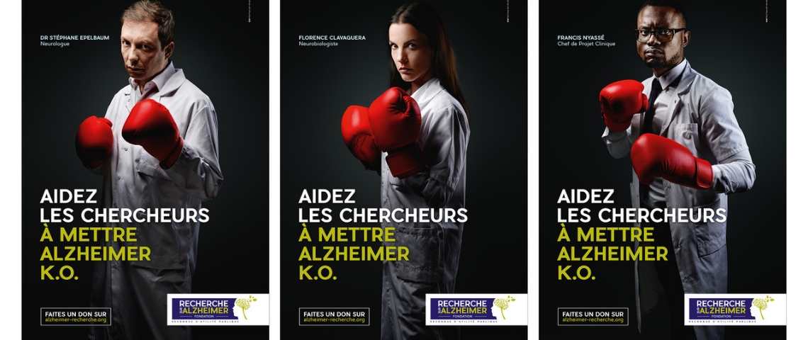 La campagne de sensibilisation de la fondation pour la Rechercher sur Alzheimer Visuels publicité
