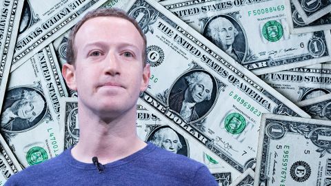 mark zuckerberg facebook data Mark Zuckerberg devant des liasses de billets verts