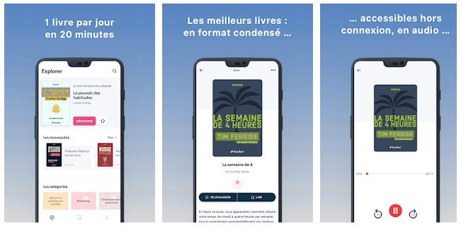 Capture d'écran application Koober
