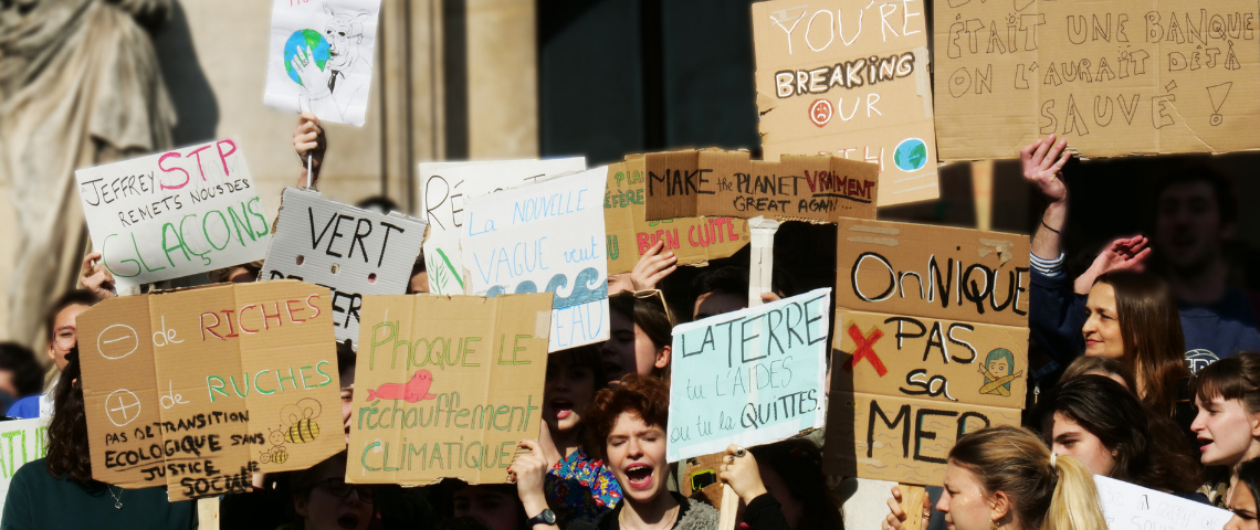 Climate Strike jeunes lycéens manifestent pour le climat