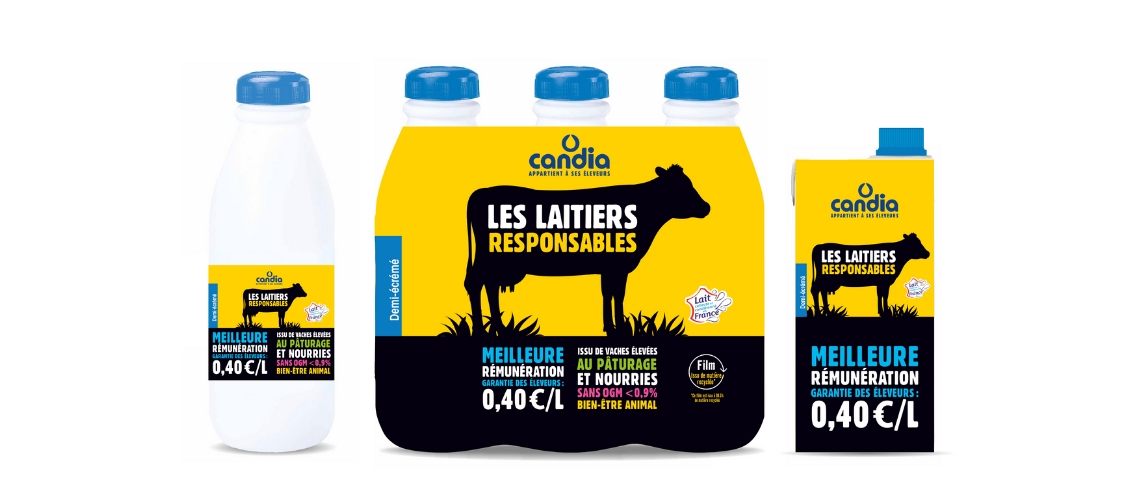 Candia refond son identité avec PULP Packaging des bouteilles de lait Candia
