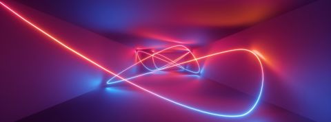 Quel futur nous réserve la blockchain un fil de couleur dans un couloir sombre