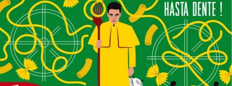 Les meilleurs podcast de fiction un homme en imperméable devant un tas de spaghettis