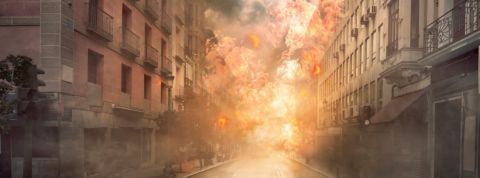 incendie ville rue d'un ville incendiée