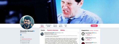 la ligue du lol, un scandale qui éclabousse les - mecs brillants - de twitter une capture d'ecran du twitter d'Alexandre Hervaut