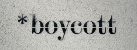 boycott boycott ecrit sur fond gris