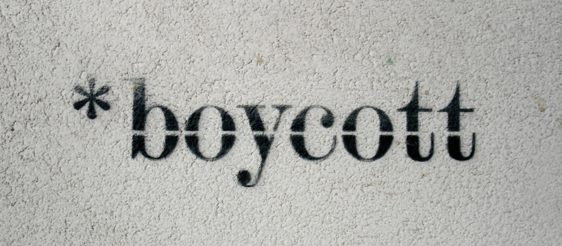 boycott boycott ecrit sur fond gris