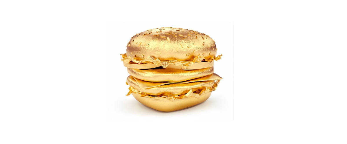 Des burger d'or cachés dans les commandes Deliveroo Un burger en or