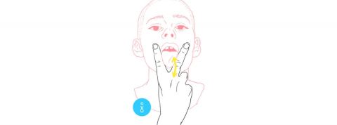 Illustration signée Jouissance Club d'un homme qui tire la langue