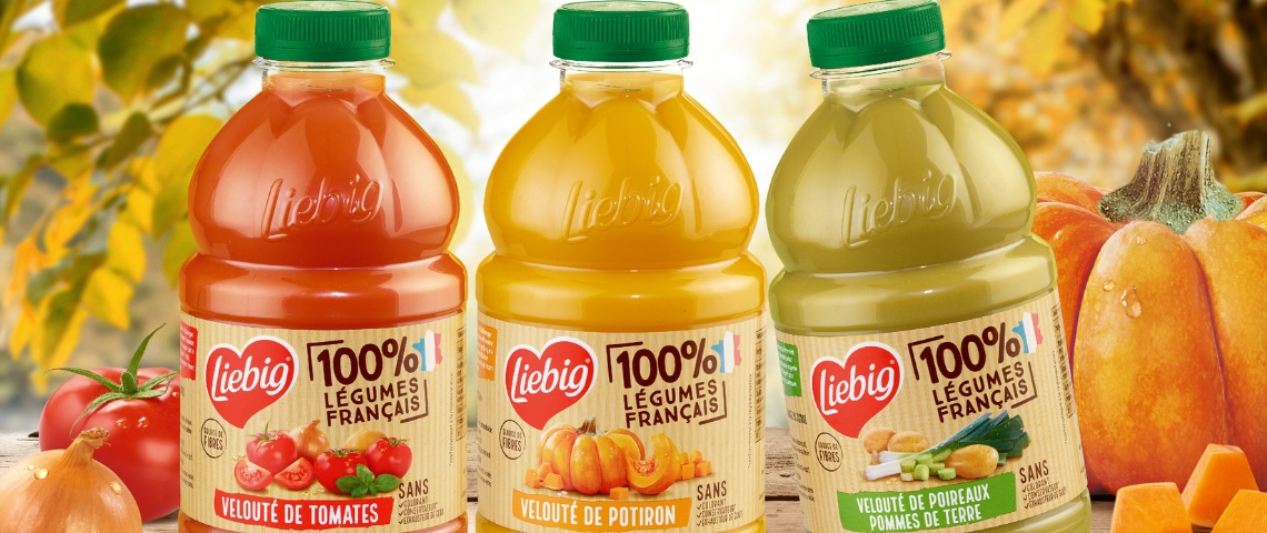 SUB signe le packaging des nouvelles soupes Liebig Bouteilles de soupe Liebig
