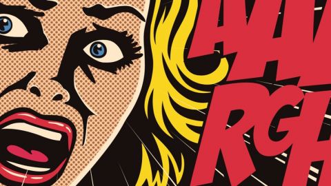 Femme en bd apeurée qui s'écrit  - Arrgh - 