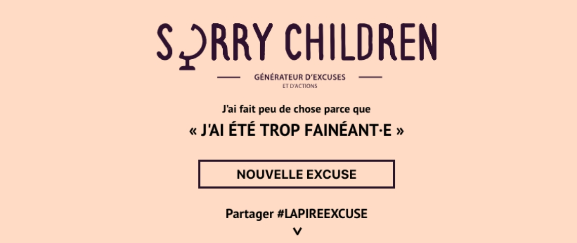 Lancement de la campagne lapireexcuse Sorry Children