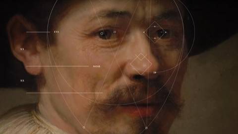 autoportrait de rembrandt avec des chiffres dessus