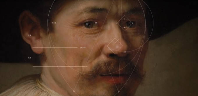 autoportrait de rembrandt avec des chiffres dessus