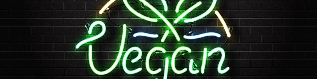 Un néon vert fluo avec le mot "vegan"