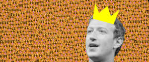 Mark Zuckerberg devant des couronnes
