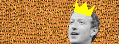 Mark Zuckerberg devant des couronnes