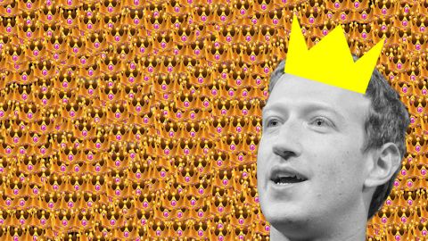 Mark Zuckerberg devant des couronnes