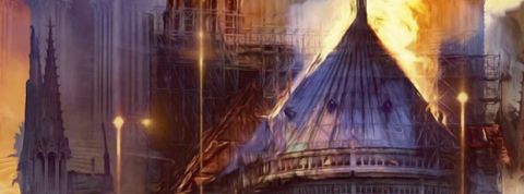 Notre dame en flamme Notre dame en flamme vue de dos