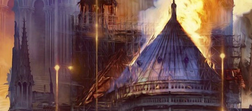 Notre dame en flamme Notre dame en flamme vue de dos