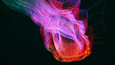 Une tâche rose créée par ordinateur