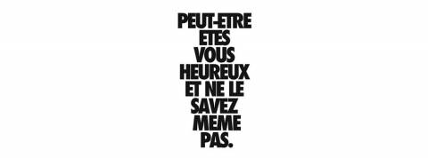 Vous prendrez bien un cours de bonheur avant d’aller au bureau ? phrase sur le bonheur sur fond blanc