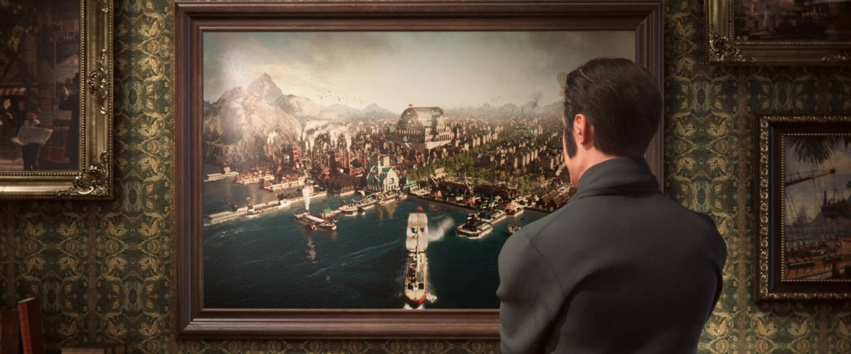Ubisoft dévoile son nouveau trailer pour le jeu Anno 1800 Homme devant tableau