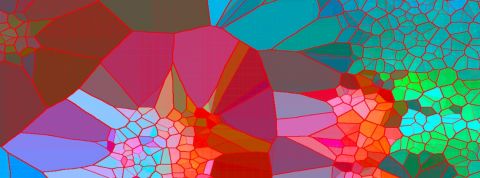 Dans « l’œil de la machine » : comment les robots dissèquent le monde ? une fresque numérique de formes abstraites