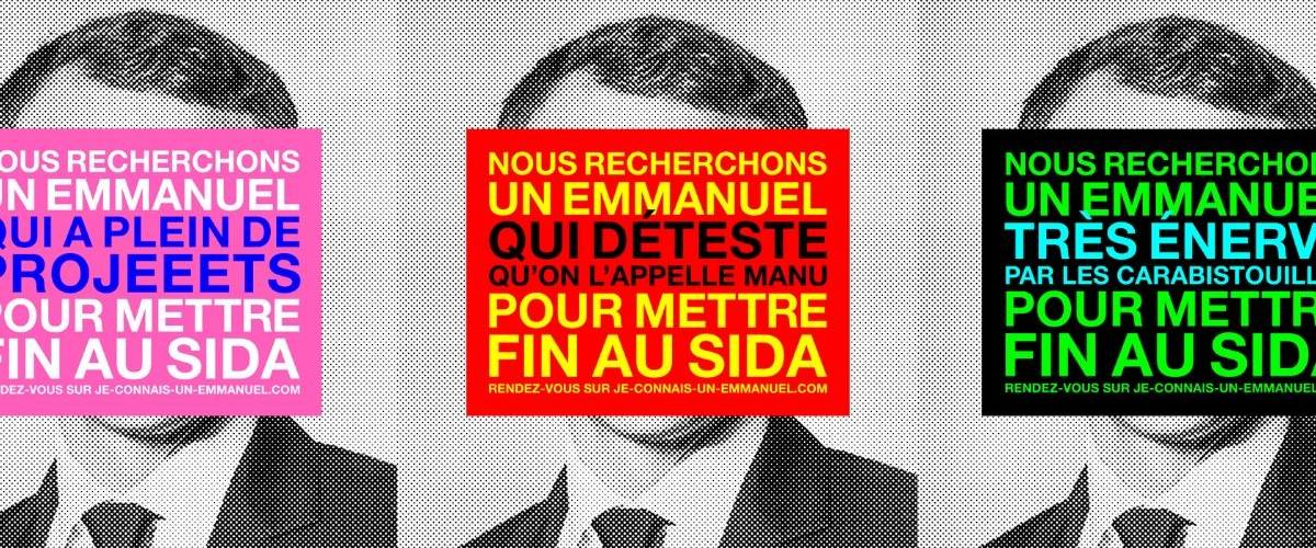 AIDES part la recherche d'un Manu dans une campagne d'affichage sauvage Trois déclinaisons d'affichage