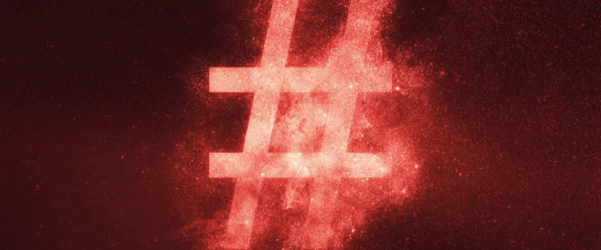 Dessin d'un hashtag rouge Dessin d'un hashtag rouge