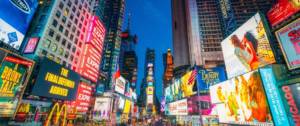 Time square lumières marques publicité