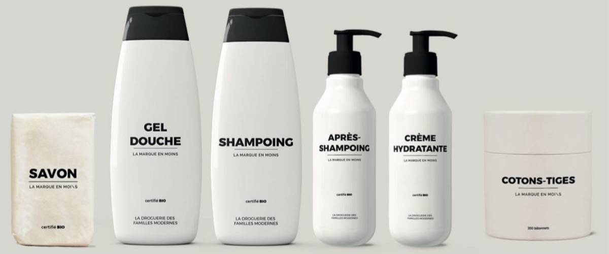 La marque en moins : la start-up qui veut vous faire consommer bio pour moins cher Des produits d'hygiène bio sur fond blanc