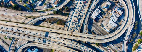 Périphérique de Los Angeles vu du ciel.