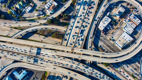 Périphérique de Los Angeles vu du ciel.