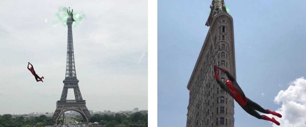 Spiderman s'affiche aux quatre coins du monde sur Snapchat Screenshot de la Lense Snapchat Landmark