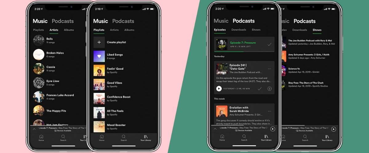 Spotify met en valeur les podcasts dans sa nouvelle mise à jour Smartphone avec la nouvelle version de la plateforme de streaming musical Spotify