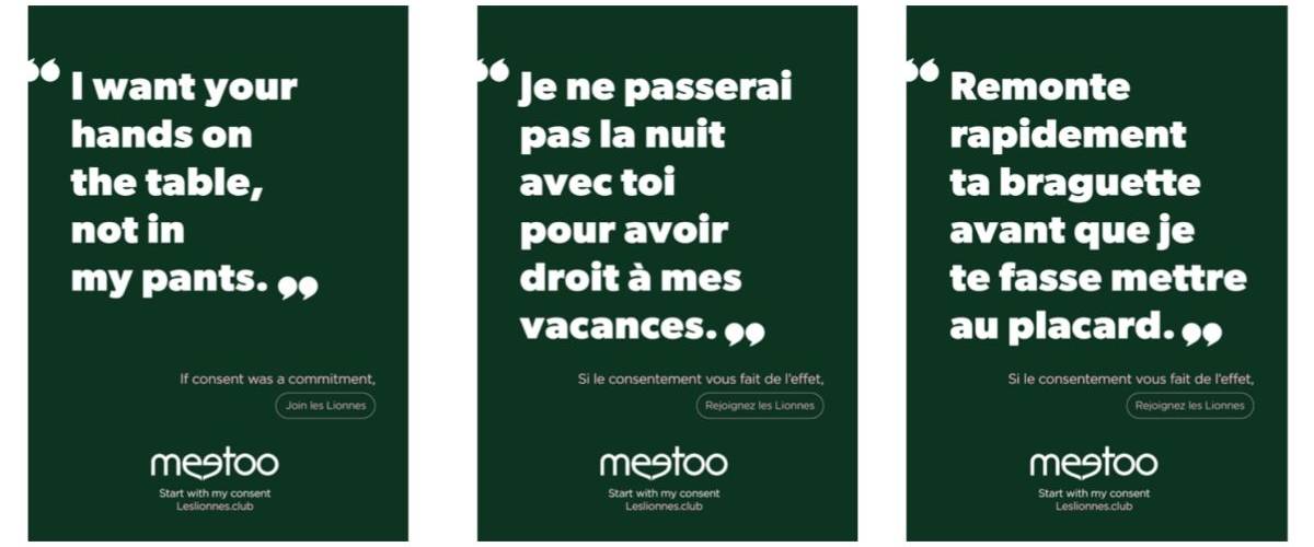 Les lionnes détournent les affiches Meetic pour dénoncer le sexisme Campagne des Lionnes