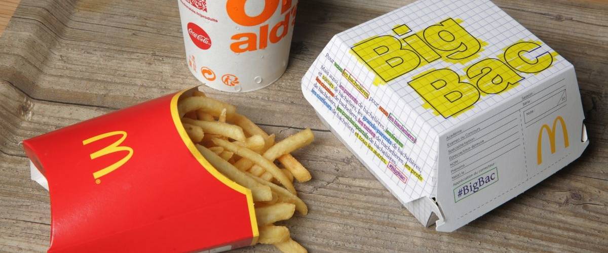McDonald’s soutient les bacheliers avec son BigBac Nouveau packaging de la boite pour burger Big Mac renommé Big Bac