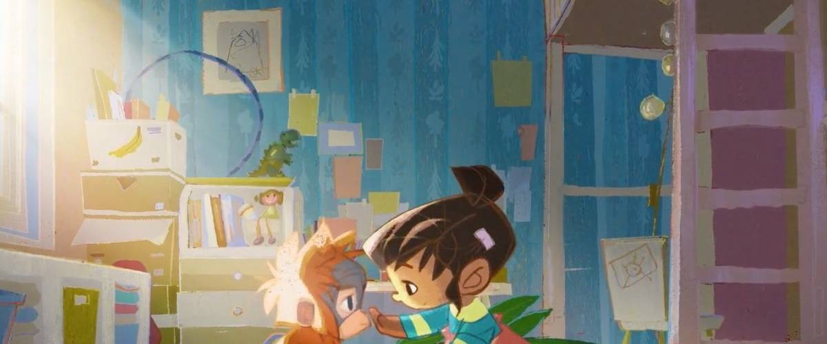 Les supermarché bio Ekoplage, recyclent la campagne censurée Rang-tan Un petite fille et un orang-outan se sourient dans une chambre
