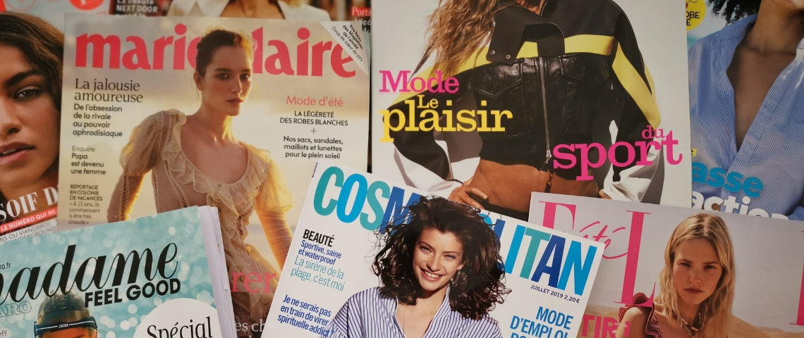 La presse féminine a-t-elle changé ? Des magazines féminin disposé en patchwork