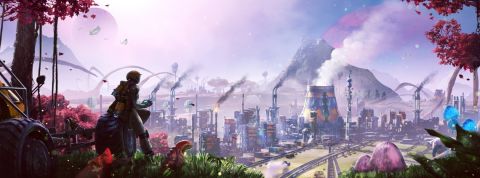 satisfactory ou l'art de polluer dans la joie et la bonne humeur un paysage de planète extraterrestre avec des usines à perte de vue