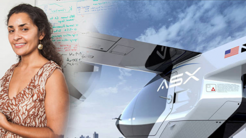 femme devant un eVtol