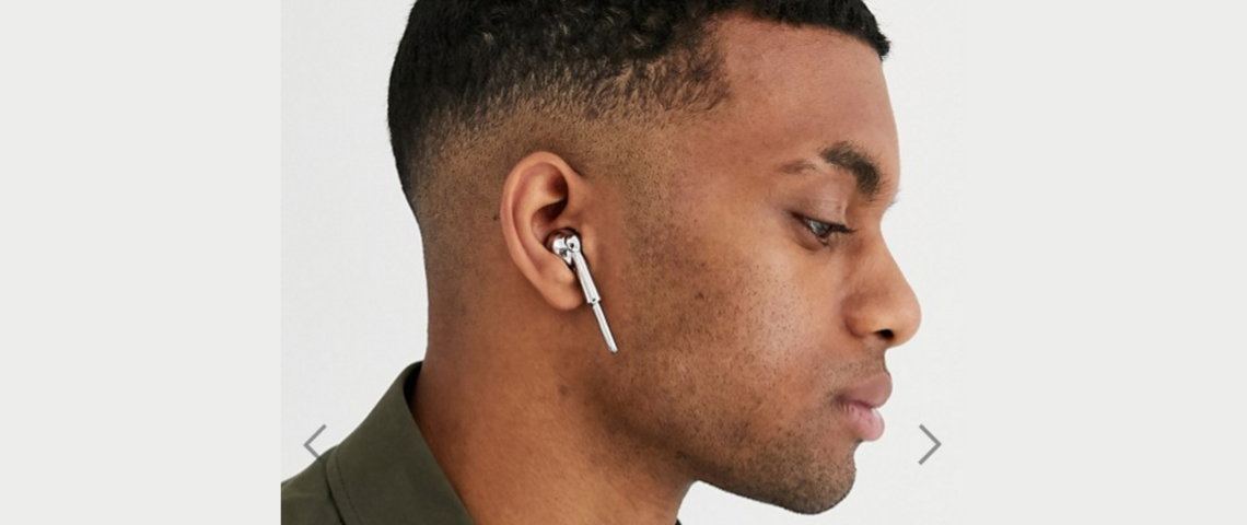 Les AirPods deviennent des accessoires de mode Image du site Asos