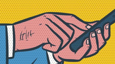 un homme sur son smartphone façon BD