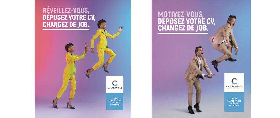 La nouvelle campagne Cadremploi par Gloryparis Visuel de la campgane cadremploi