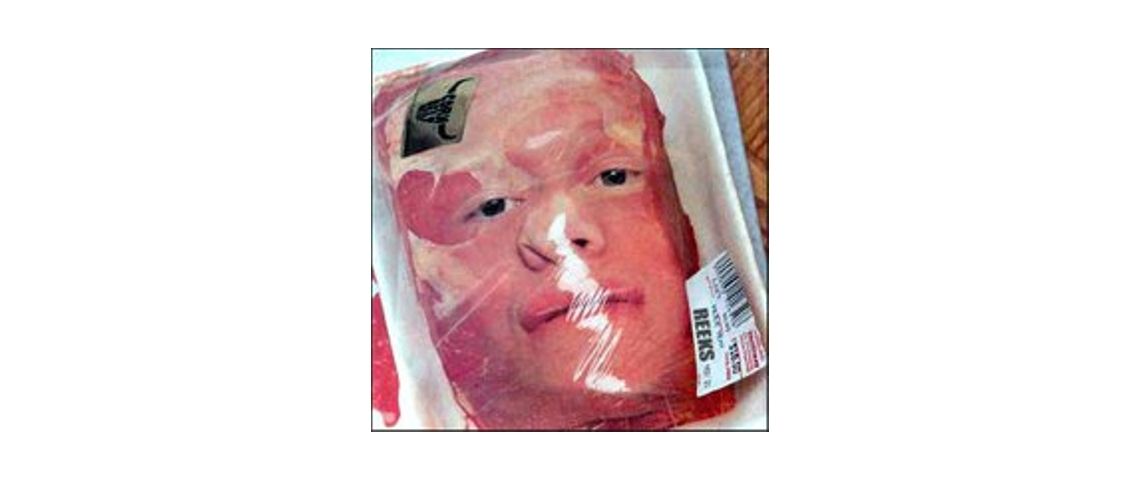 La campagne choc de L214 propose de la viande humaine en barquette Visuel d'une tête humaine emballée dans une barquette sous vide de supermarché