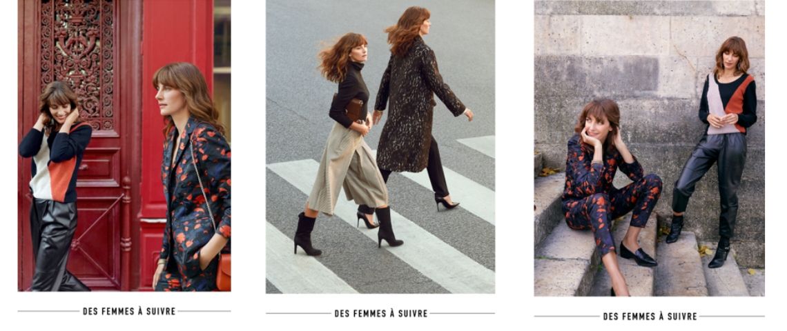Campagne communication - Des femmes à suivre de l'agence Josiane pour Un Jour Ailleurs Triptyque de femmes portant les vêtement de la marque Un jour Ailleurs