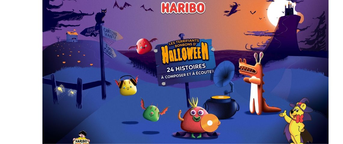 MNSTR met en scène les terrifiant bonbons Halloween d'Haribo Visuel de la campagne Haribo pour Halloween