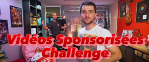 un youtubeur qui lance sa vidéo avec le titre "vidéos sponsorisés challenge"