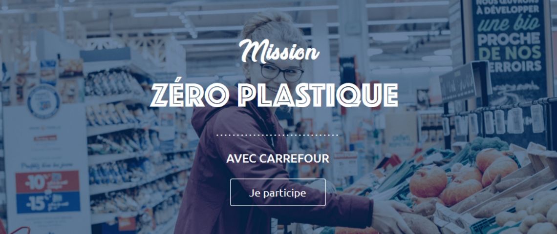 Carrefour lance une consultation participative : « Mission zéro plastique » Capture 'écran de la plateforme participative de Carrefour : « Mission zéro plastique »